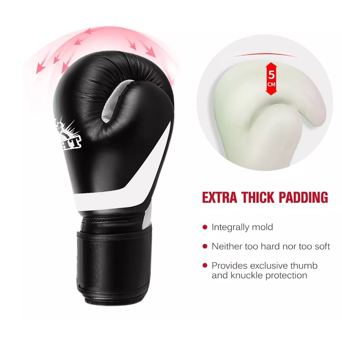 Guantes De Boxeo Con Protector Bucal Deportivo Para Adultos 12 Oz