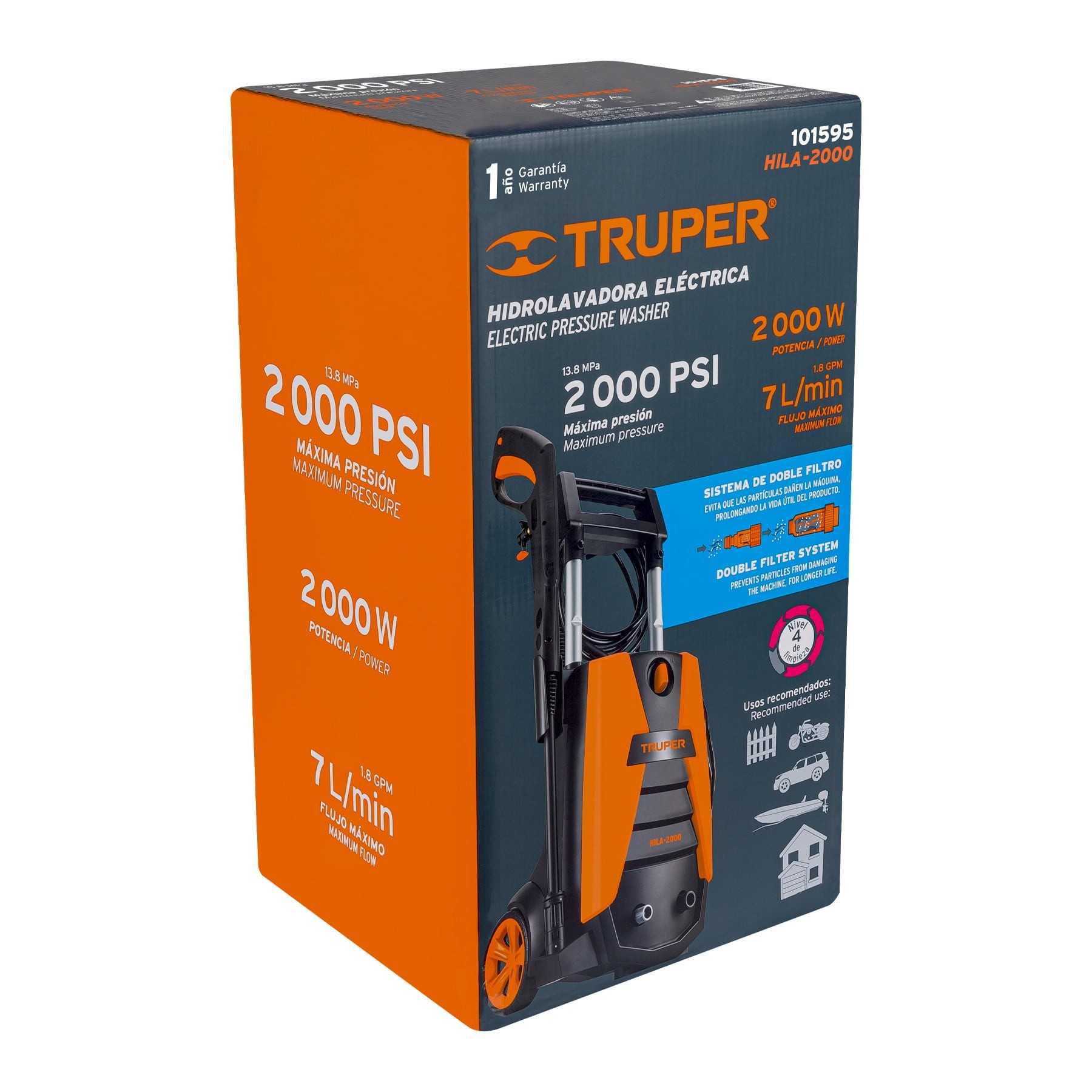Hidrolavadora eléctrica 2000 PSI, Truper