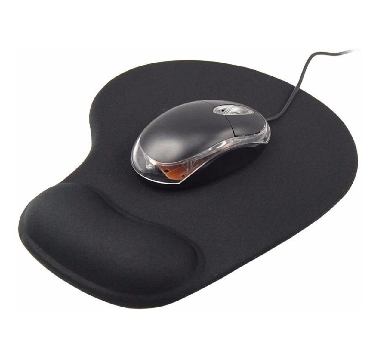 Mouse Pad, PC-041078, Negro, 20,3 cm, Tapete Ergonómico para Mouse de Gel