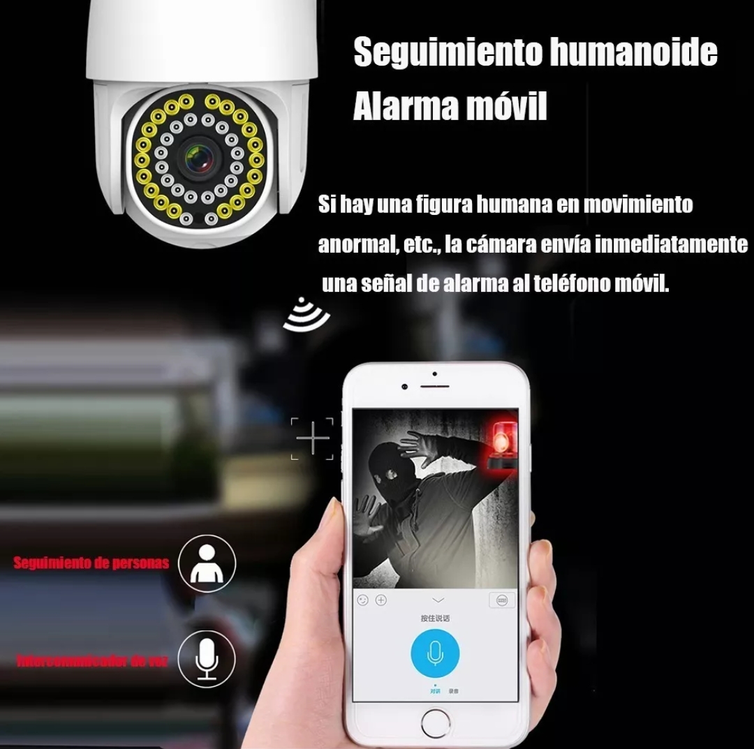 Cámara De Seguridad Wifi 1080p Hd 38 Led Alarma Remota