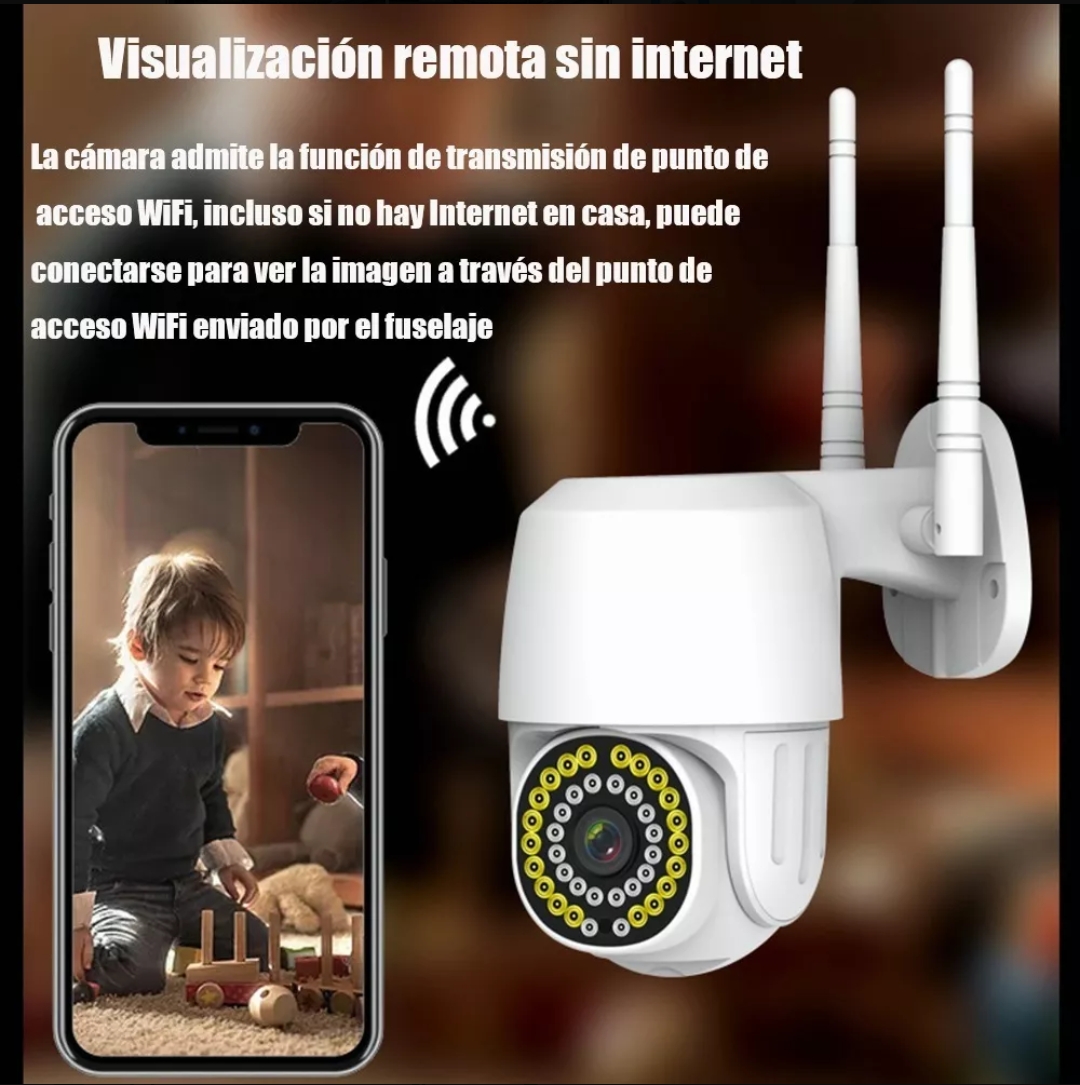 Cámara De Seguridad Wifi 1080p Hd 38 Led Alarma Remota
