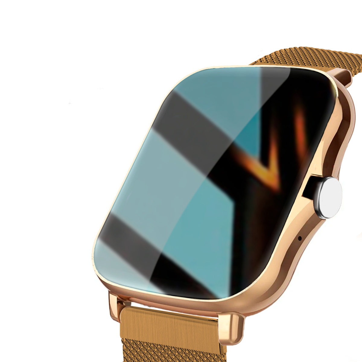 Smartwatch Mujer Reloj Inteligente Deportivo Mesh Oro Rosa 