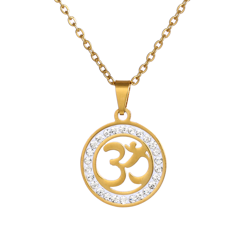 Collar De Simbolo Namaste Con Diamantes