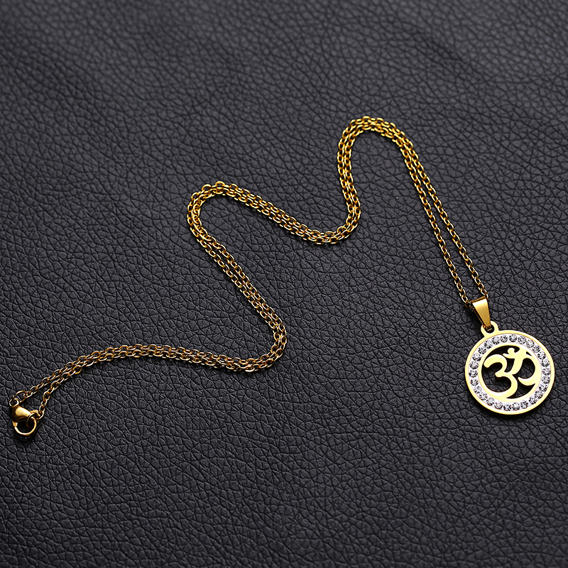 Collar De Simbolo Namaste Con Diamantes