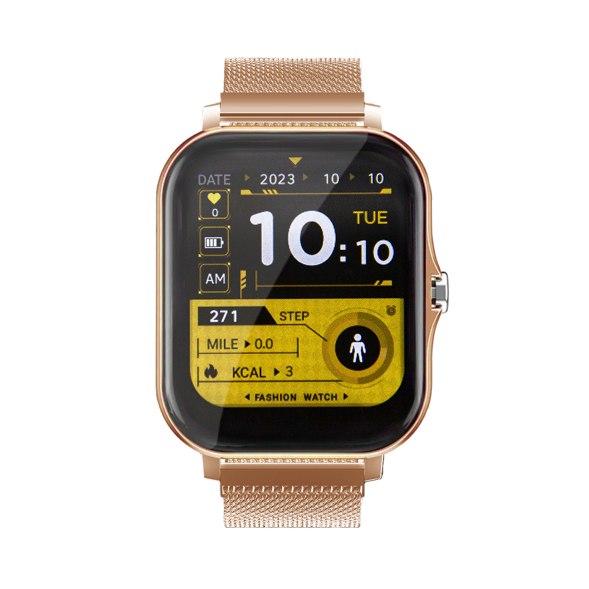 Smartwatch Mujer Reloj Inteligente Deportivo Mesh Oro Rosa 