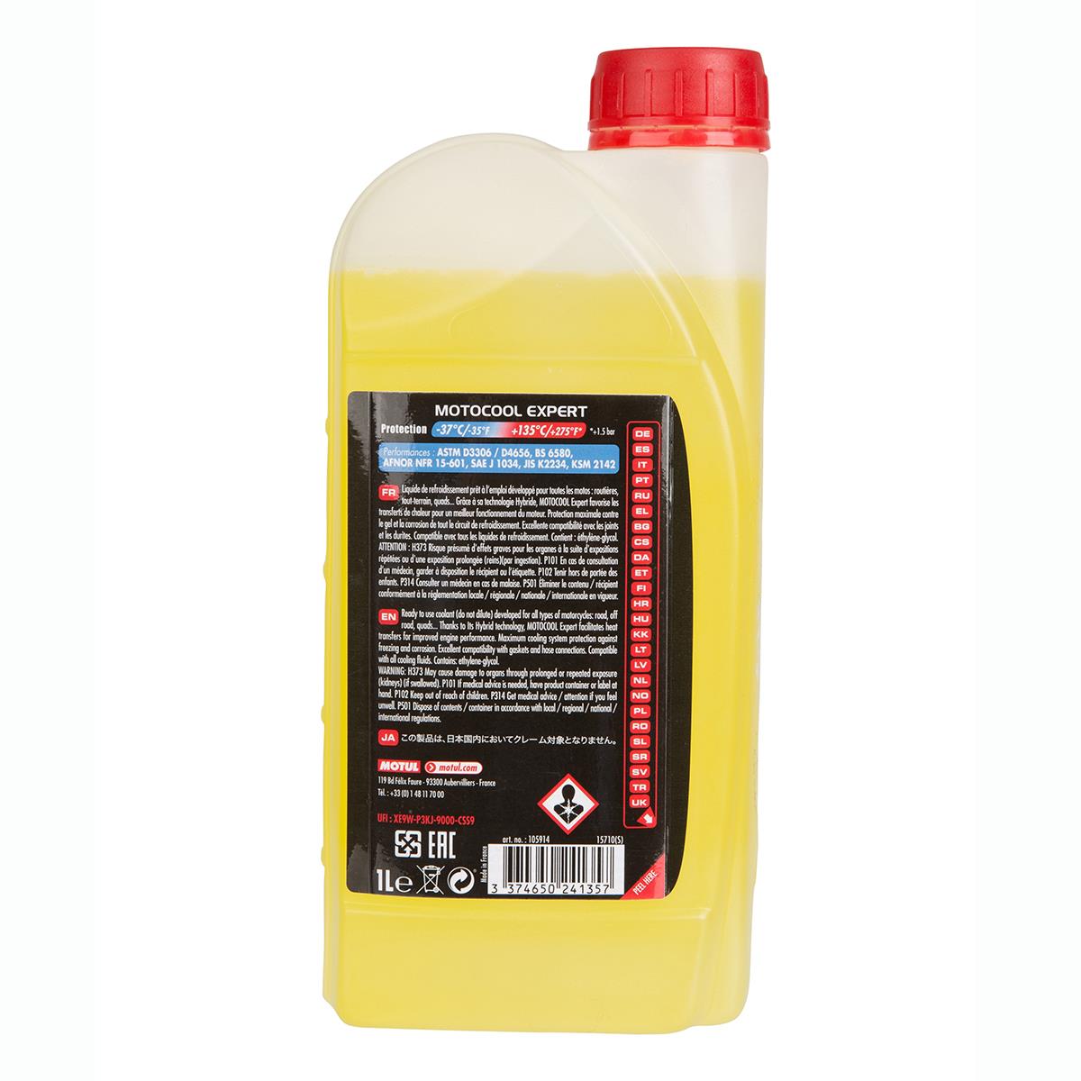 ANTICONGELANTE MOTUL MOTOCOOL EXPERT HYBRID TECH -37C 1L