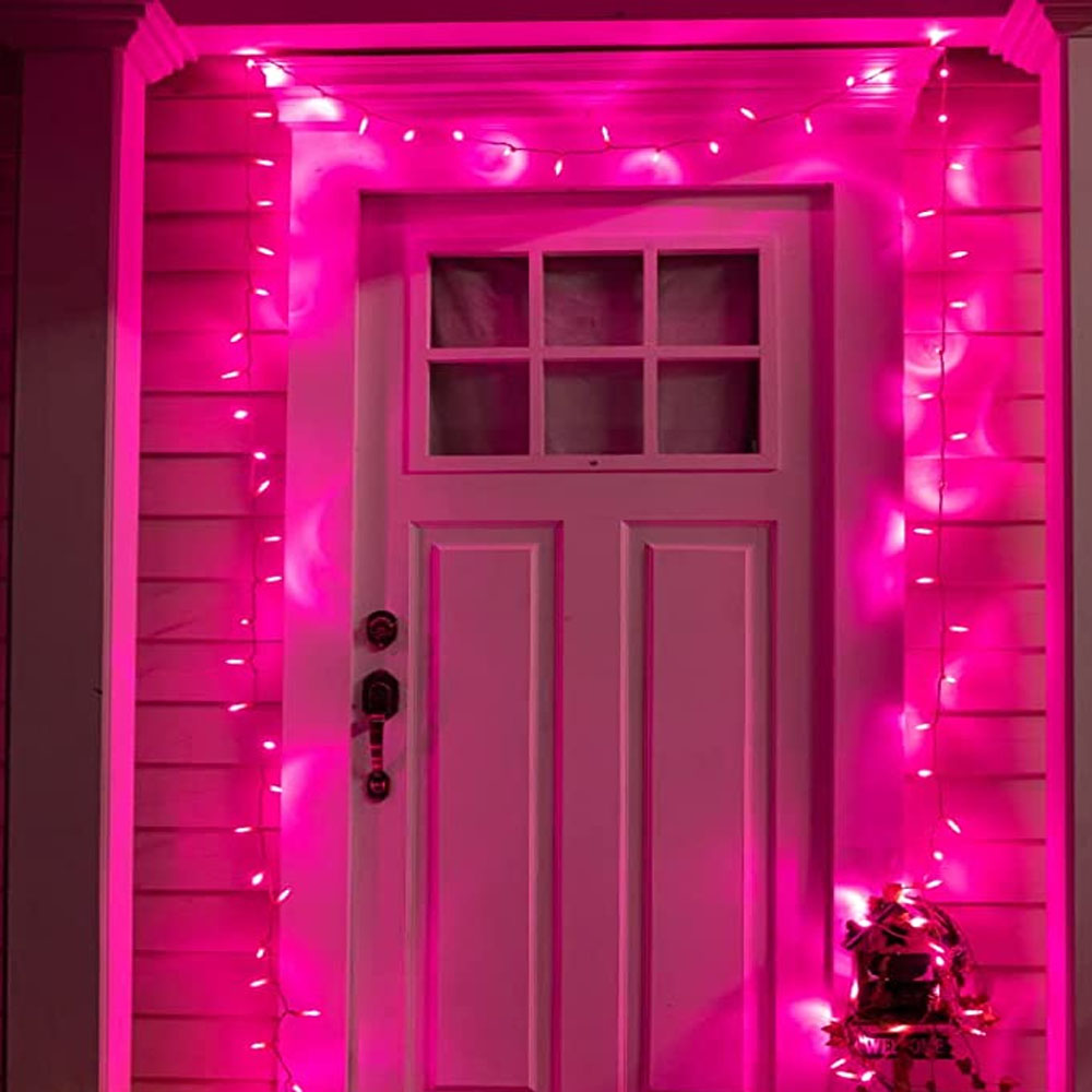 Serie de Luces Navideñas Led 300 Focos Luz Rosa brillante