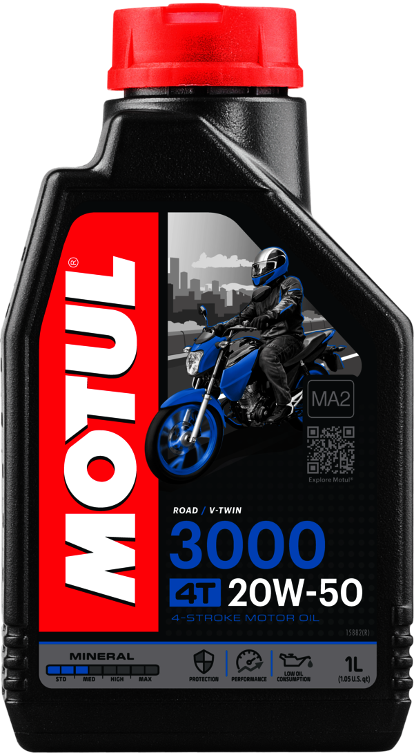 ACEITE PARA MOTOR A GASOLINA 4 TIEMPOS MOTUL 3000 20W50 1L MINERAL