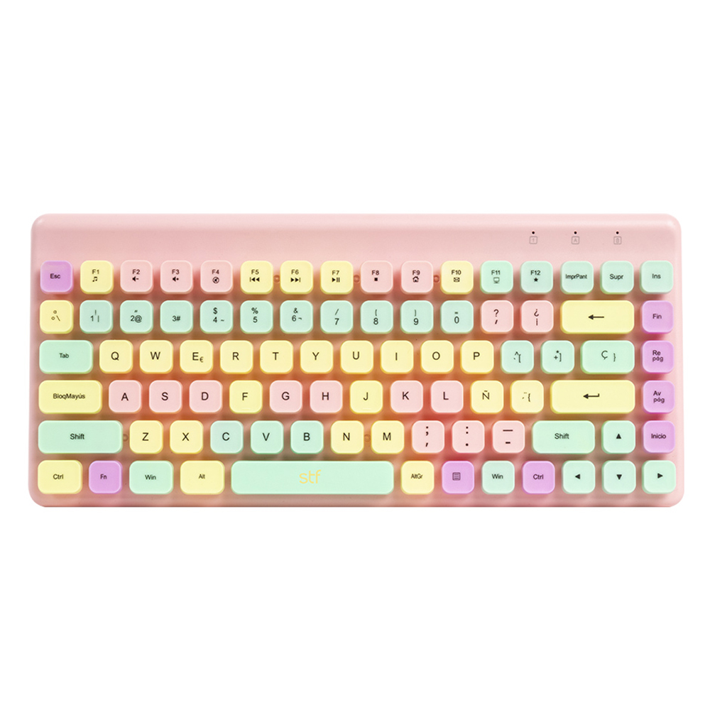 Combo Teclado y Mouse Inalámbrico Viva Stf Color Rosa