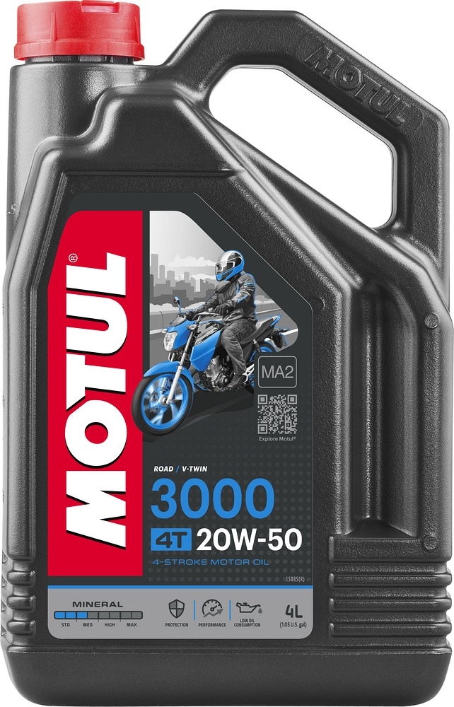 ACEITE PARA MOTOR A GASOLINA 4 TIEMPOS MOTUL 3000 20W50 4L MINERAL