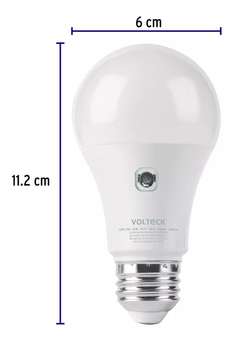 Foco Led A19 10 W Con Sensor De Luz Encendido Automático