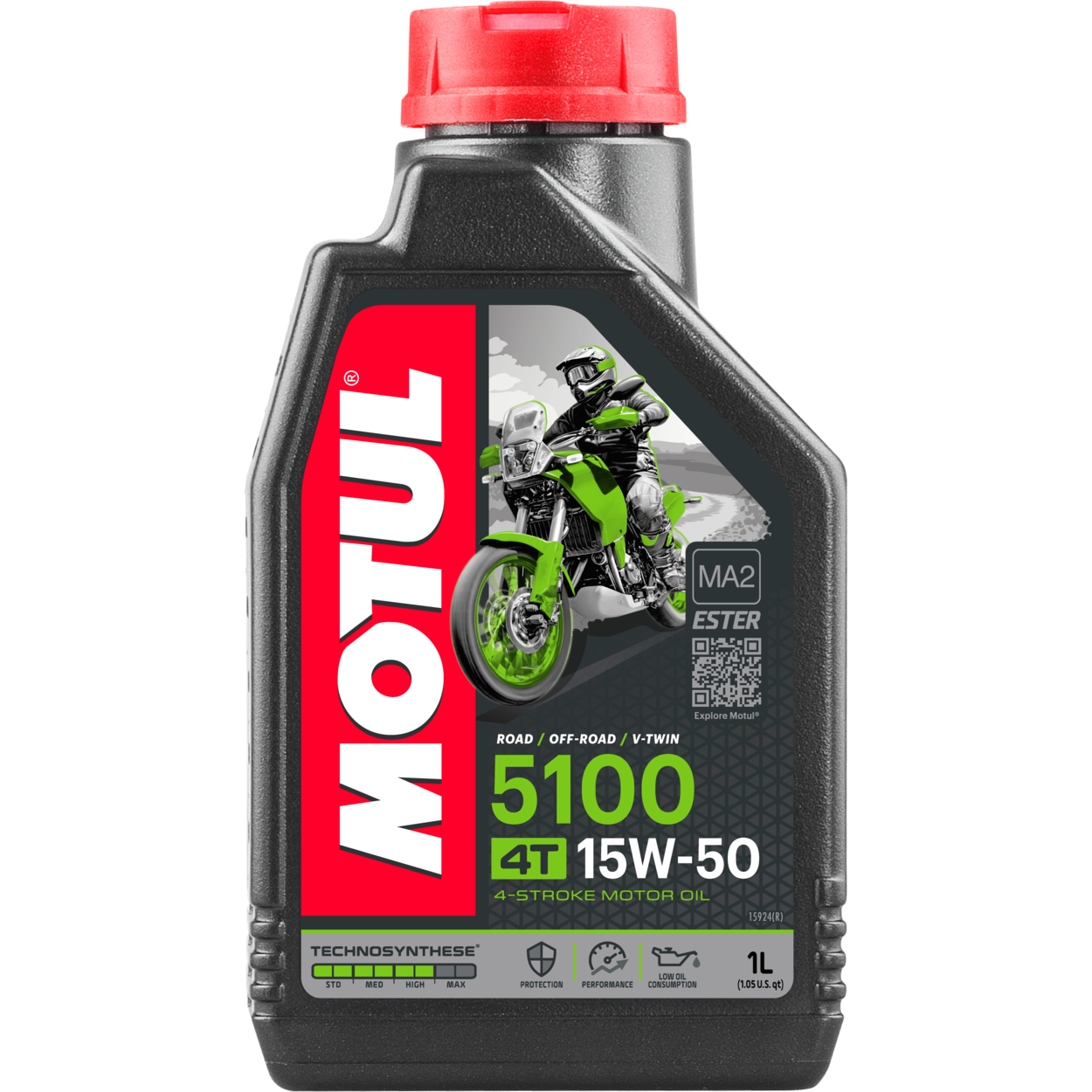 ACEITE MOTUL 15W50 5100 TECHNOSINTÉTICO PARA 4 TIEMPOS CON ESTER 1 LITRO