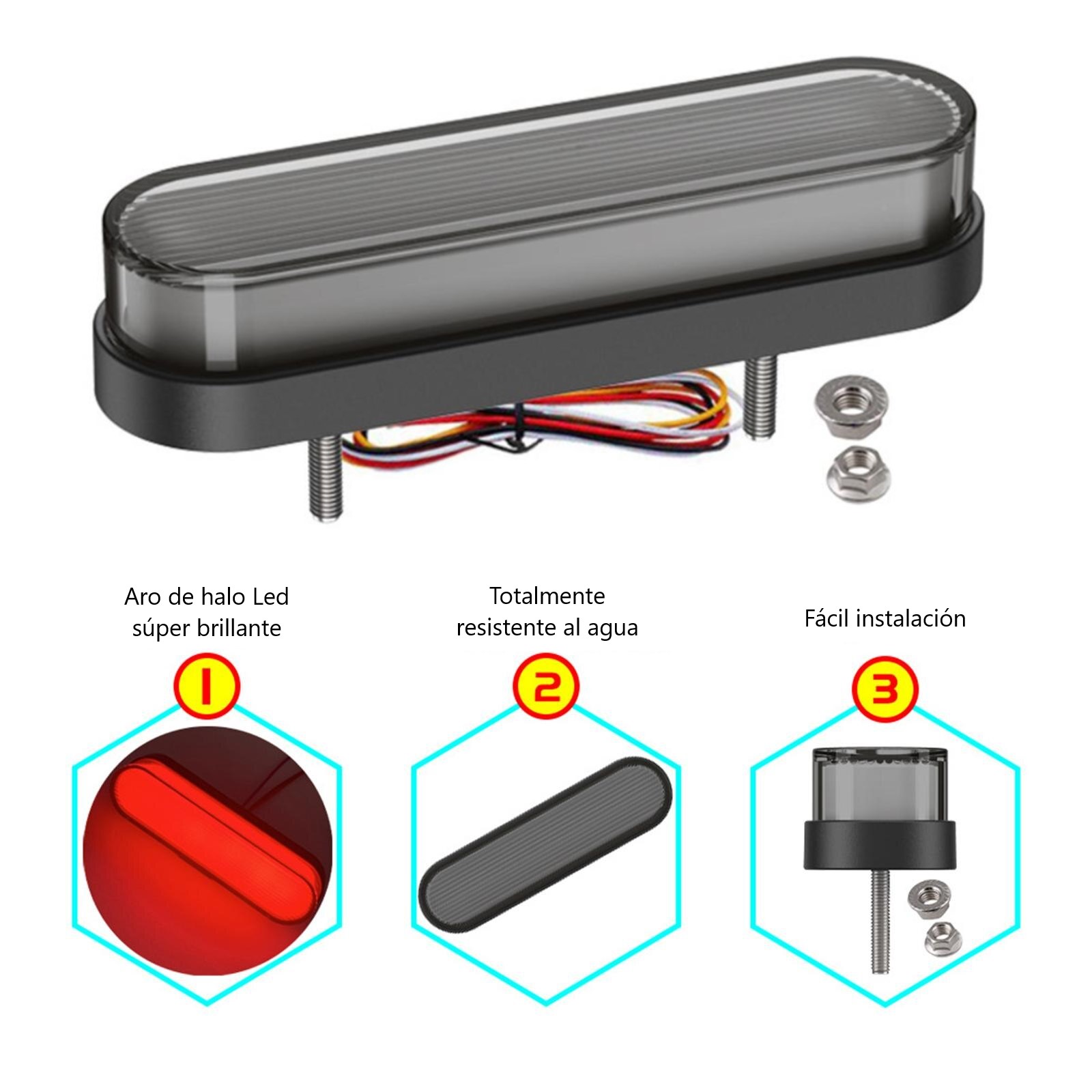 Stop Led Moto Auto Camión Led Neon Rojo Stop DRL Universal