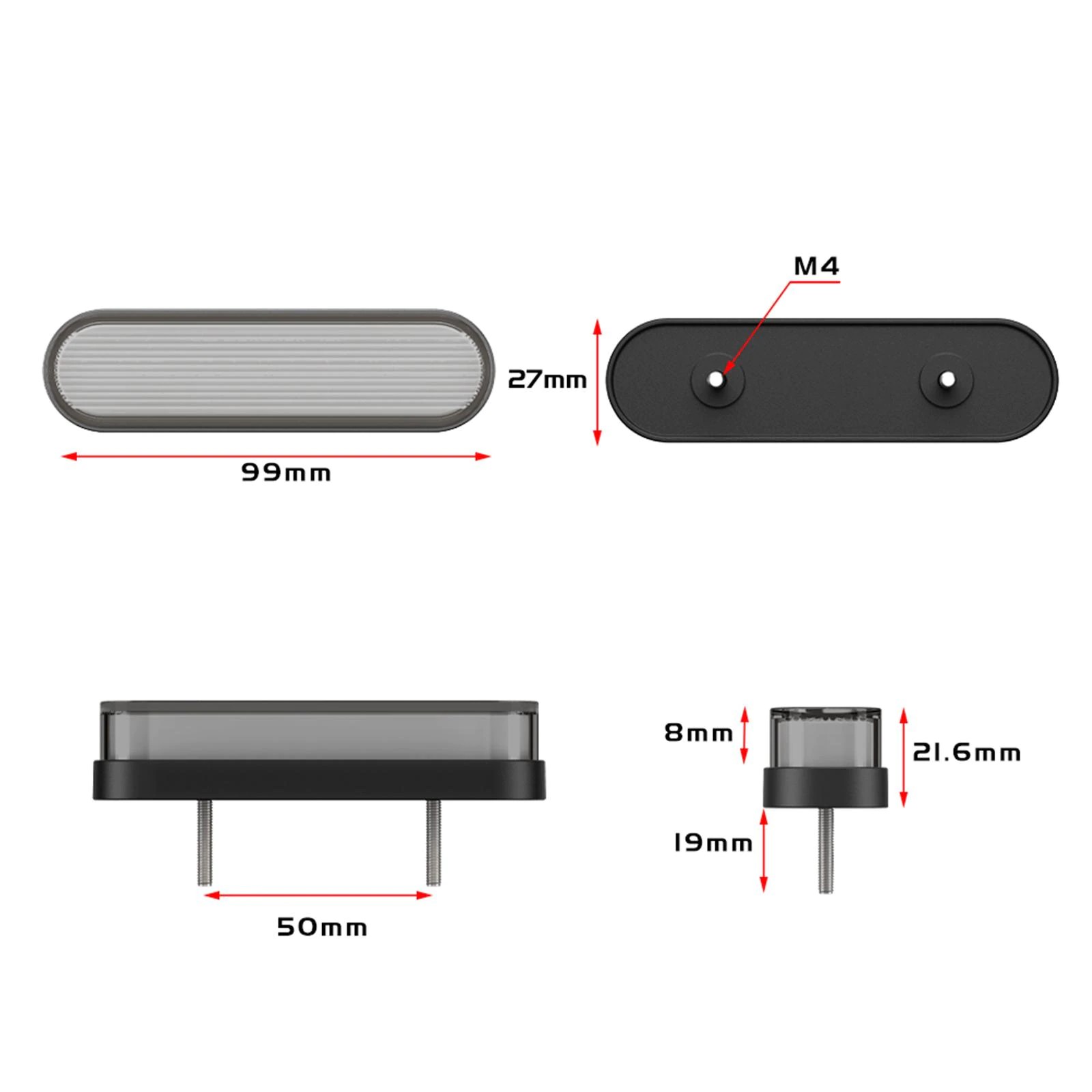 Stop Led Moto Auto Camión Led Neon Rojo Stop DRL Universal