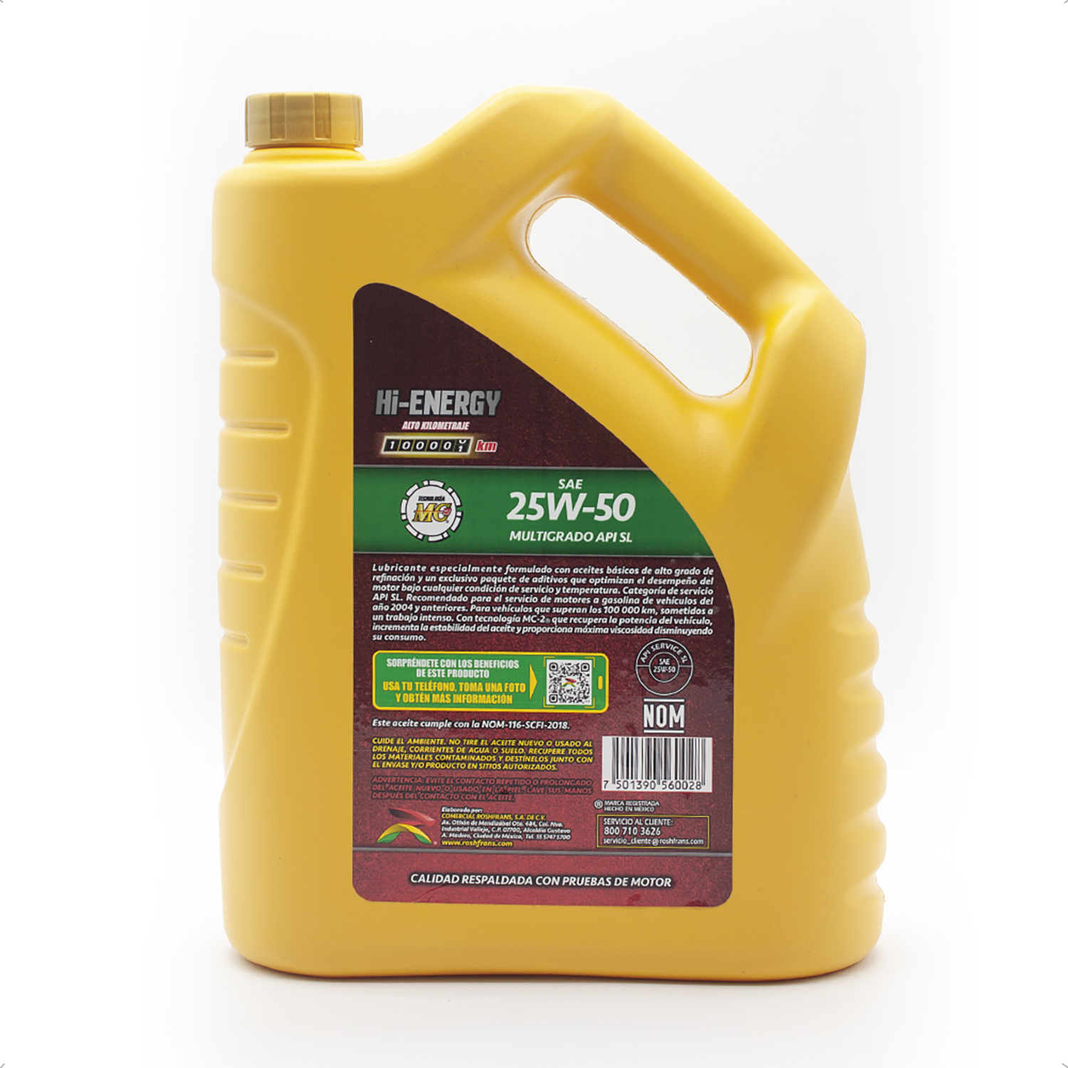 Aceite Motor 25W50 HI-ENERGY 5 L Roshfrans