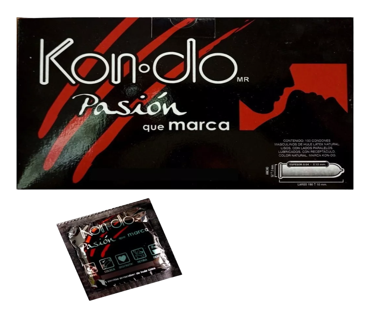 Caja De Condones Látex Kondo Pasión Con 100 Piezas 