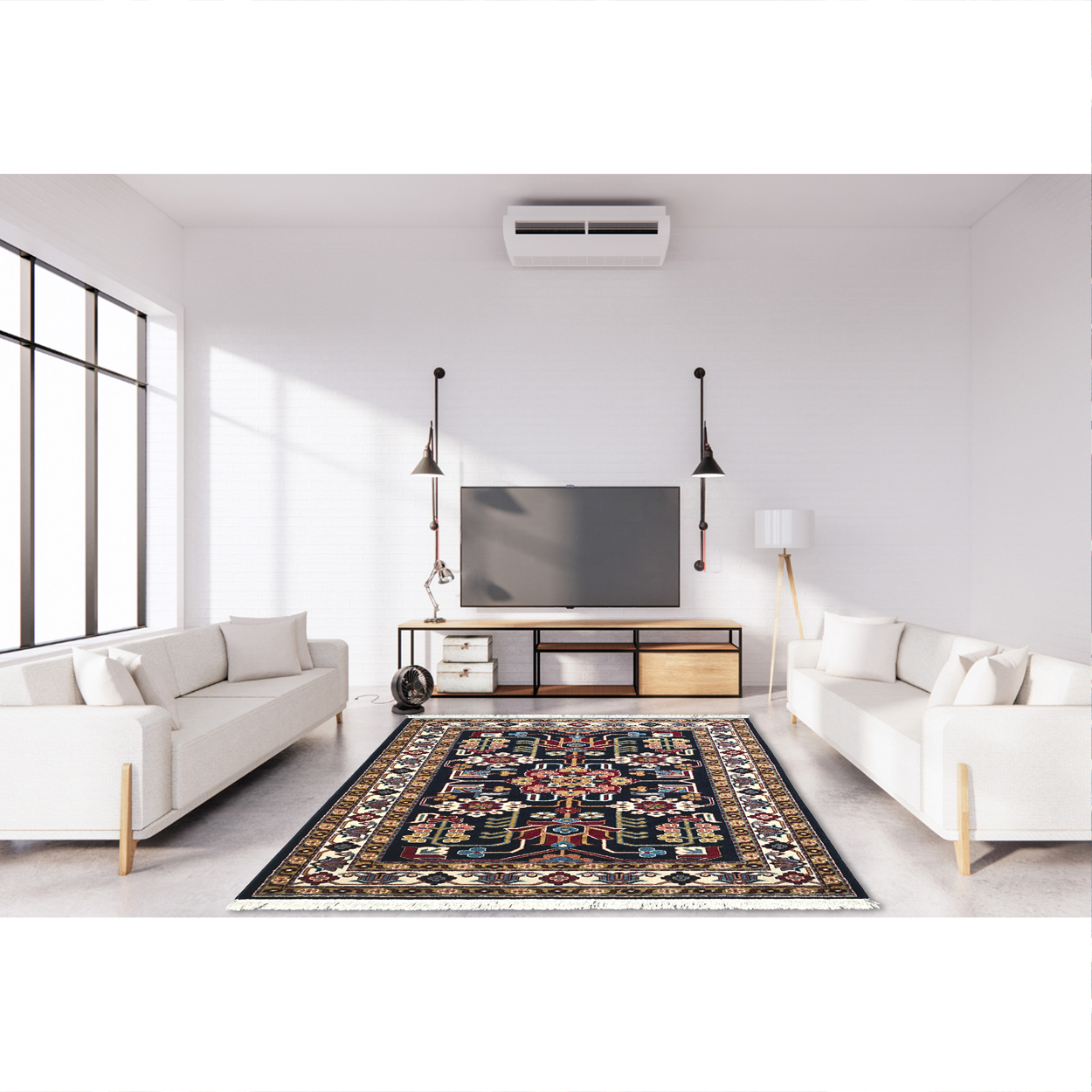 Tapete Rústico, Thera Rugs, Escarabajo Ardabil Tribal. 