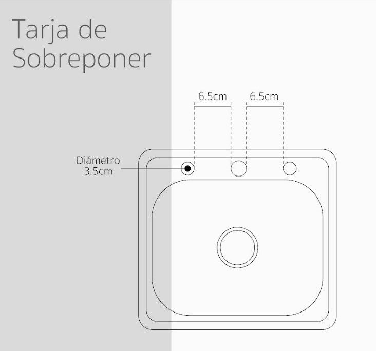 Tarja Acero Inoxidable 1 Tina Cocina 48x48cm Acabado Satín