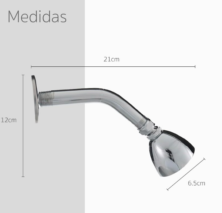 Regadera Redonda Baño Inoxidable Cromo Espejo Brazo Chapeton