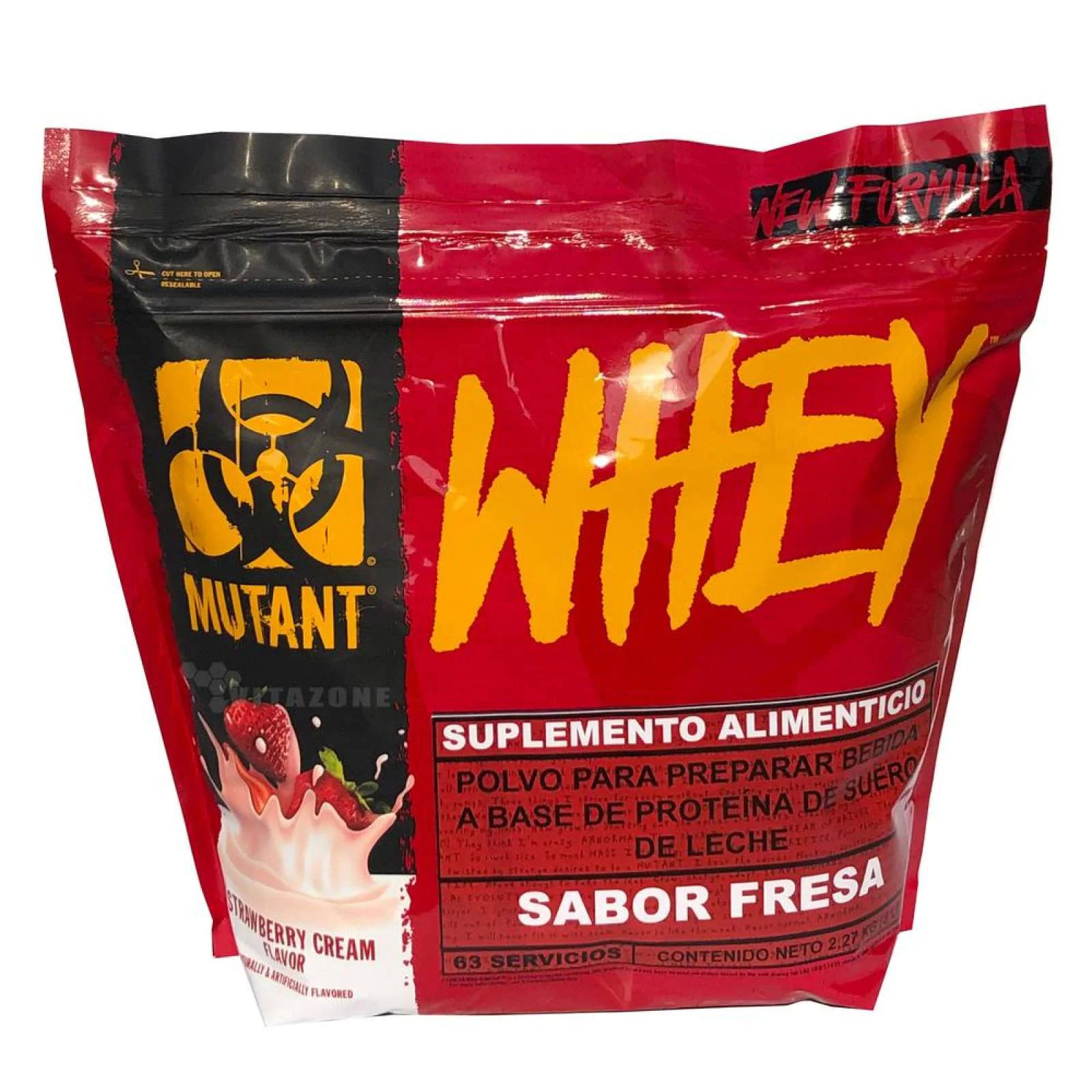 Whey Protein 100 % Mutant 5LB (61 serv) sabor fresa 