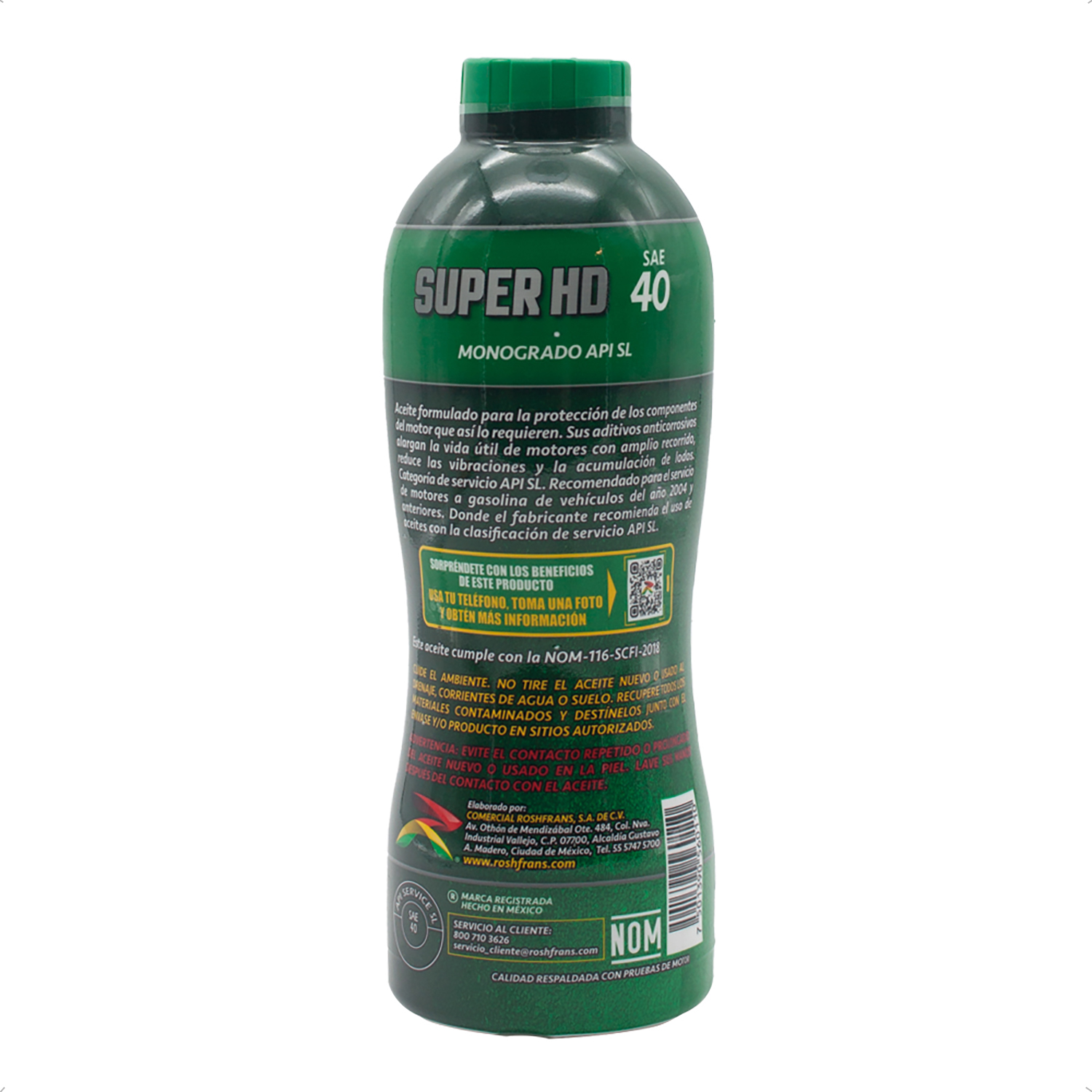 Aceite Motor SUPER HD SAE 40 950 ml Roshfrans 