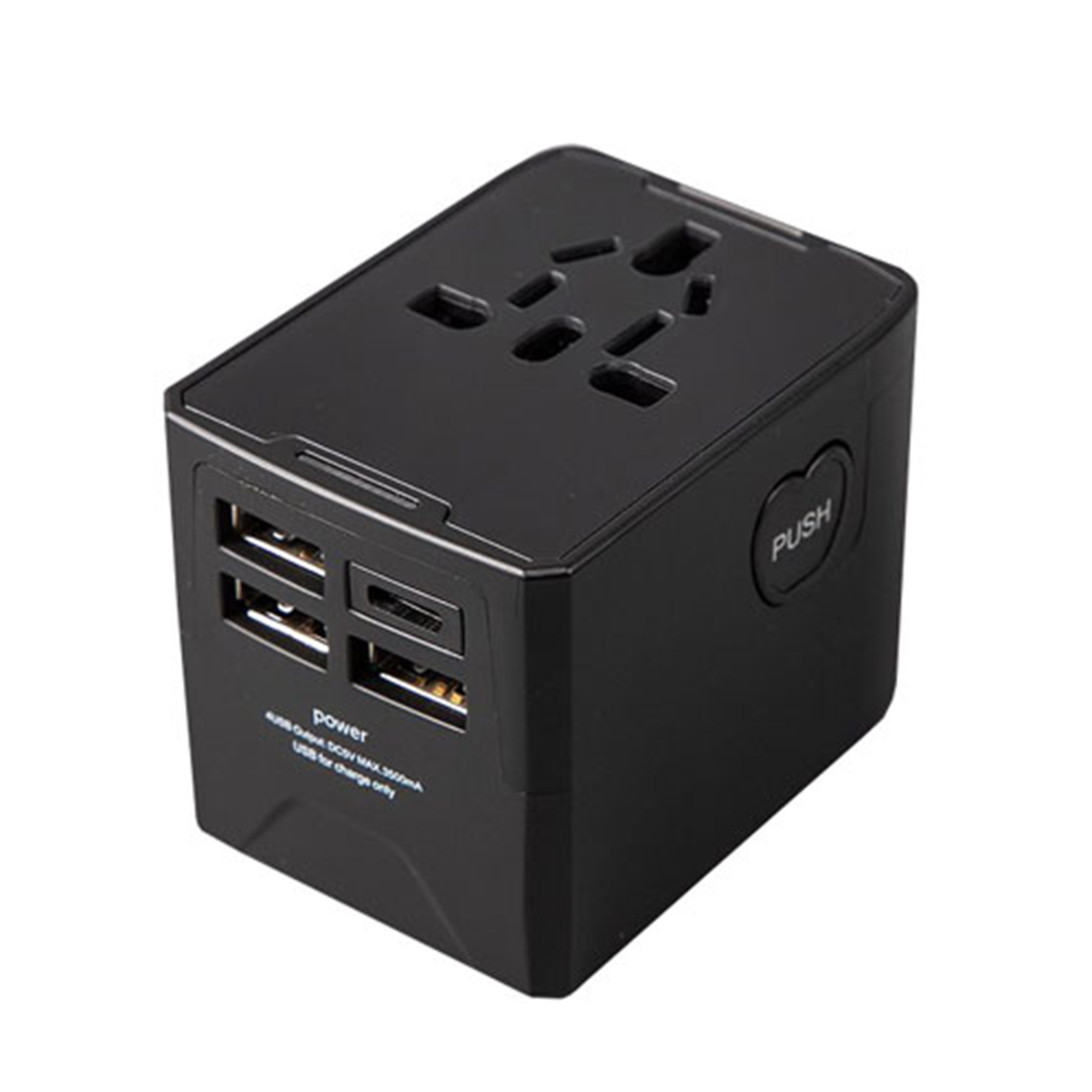 Adaptador de Viaje Internacional, cargador universal de adaptador enchufe, 3 Puertos USB y 1 Tipo C ideal para viajes en Europa, América, Australia, Reino Unido y Asia (+160 paises).
