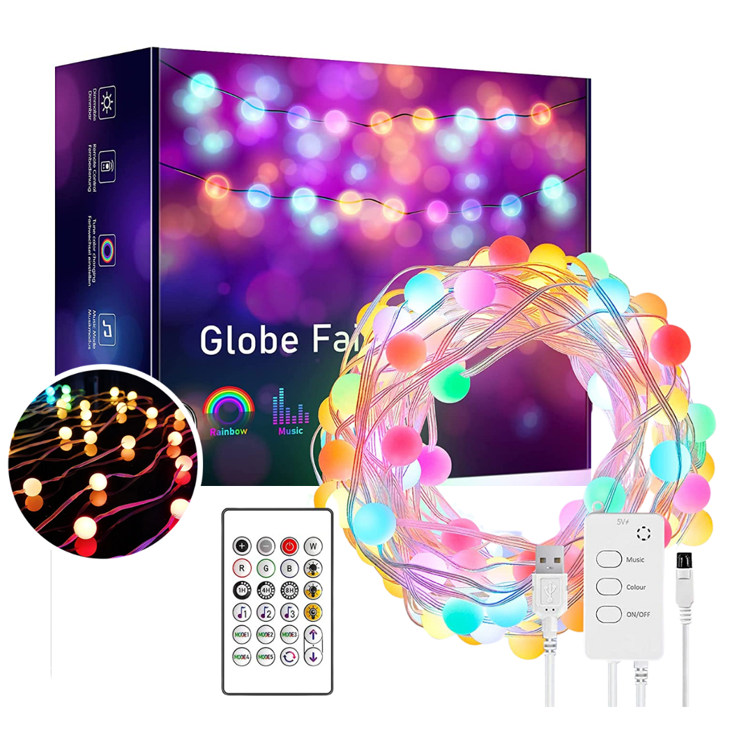 Serie de esferas LED 66 Focos 10 Metros D10mm App Audio rítmico RGBHUB IP65 DOSYU