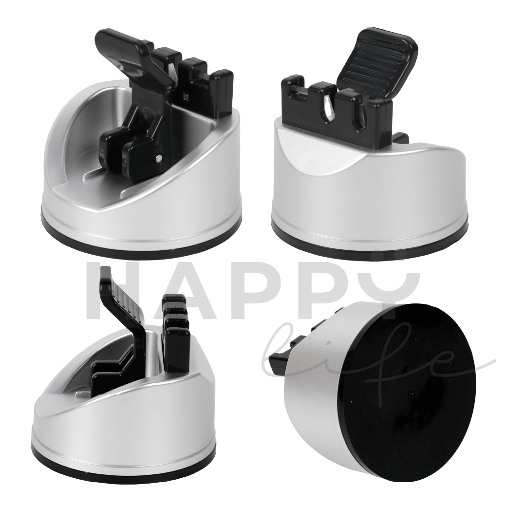 Afilador de cuchillos y tijeras de chef de cocina, herramientas de cocina de 3 etapas para afilar y restaurar cuchillo recto o dentado con base antiderrapante.