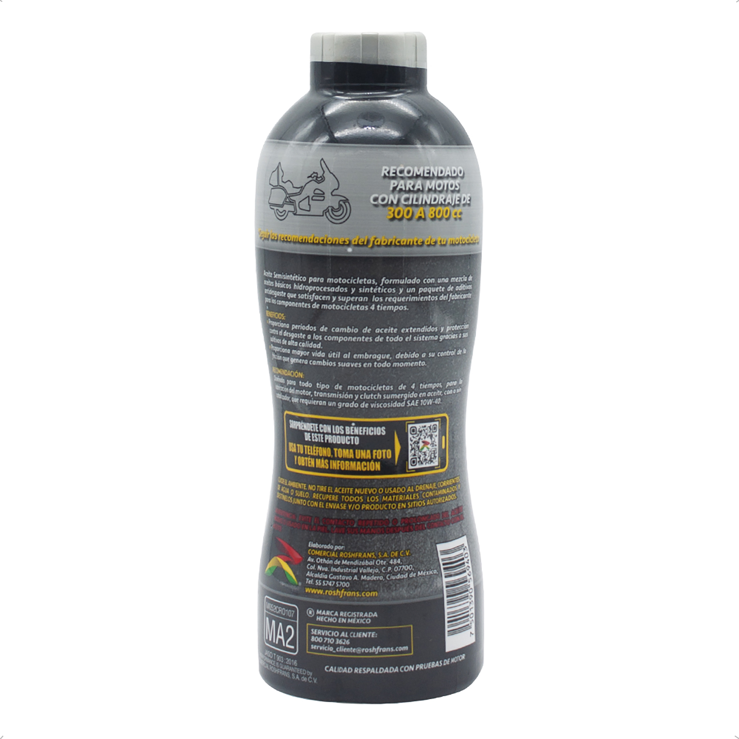 Aceite Moto Semisintetico 10W40 MOTONIC 4 TIEMPOS 950 ml Roshfrans 