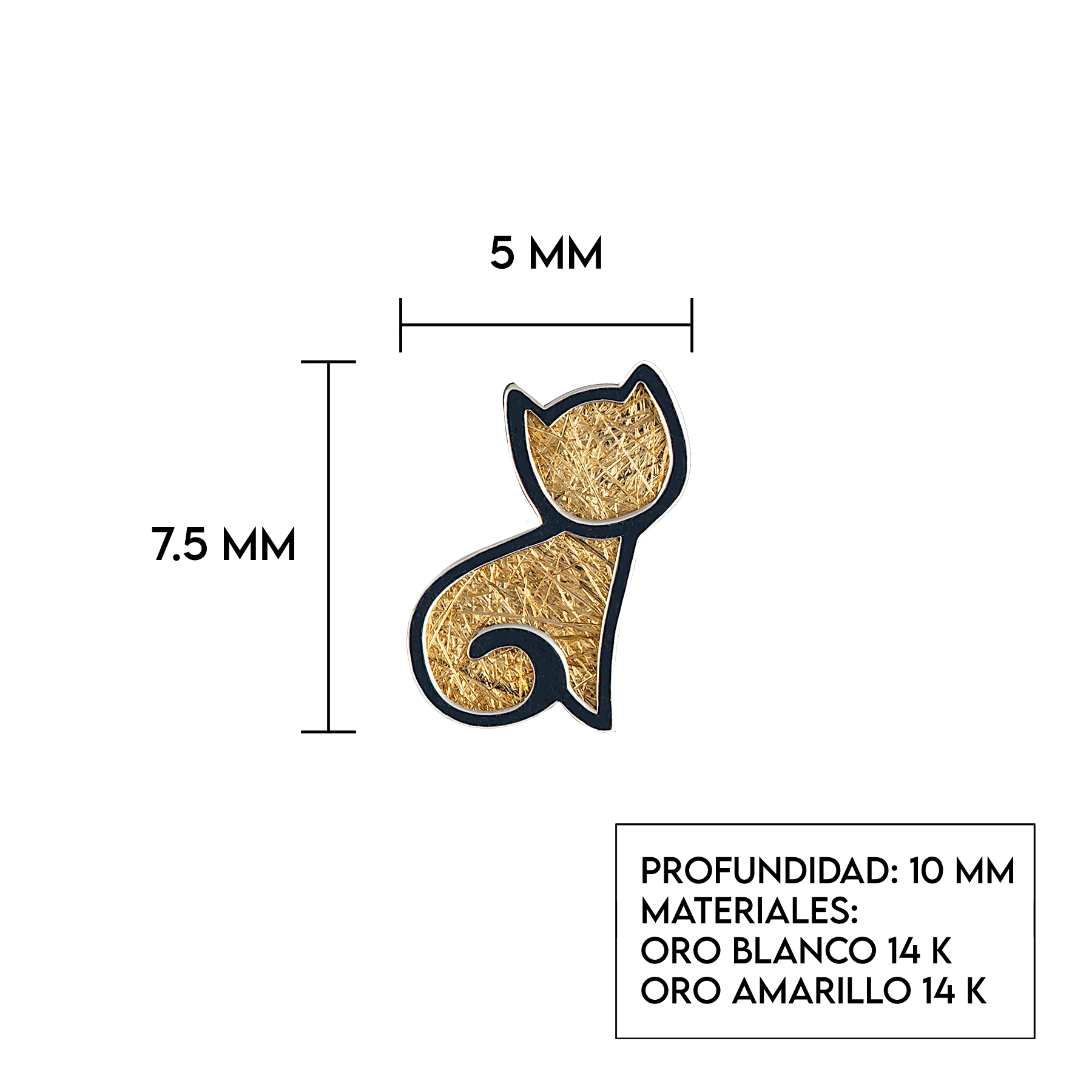 Aretes de oro 14K broquel Gatitos marca GIALLO jewelry joyería mexicana