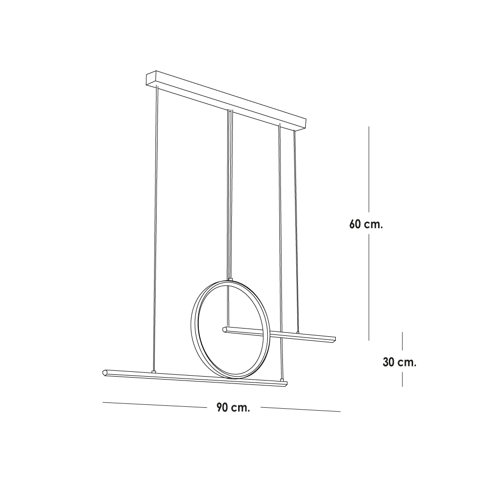 Lampara colgante barra de luces led balance minimalista para isla de cocina