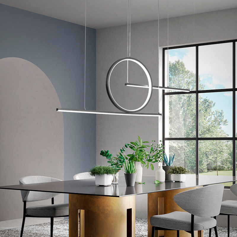 Lampara colgante barra de luces led balance minimalista para isla de cocina