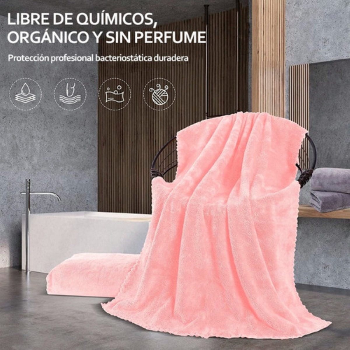 Juego De Toallas Baño Lana Suave  6 Piezas Rosa