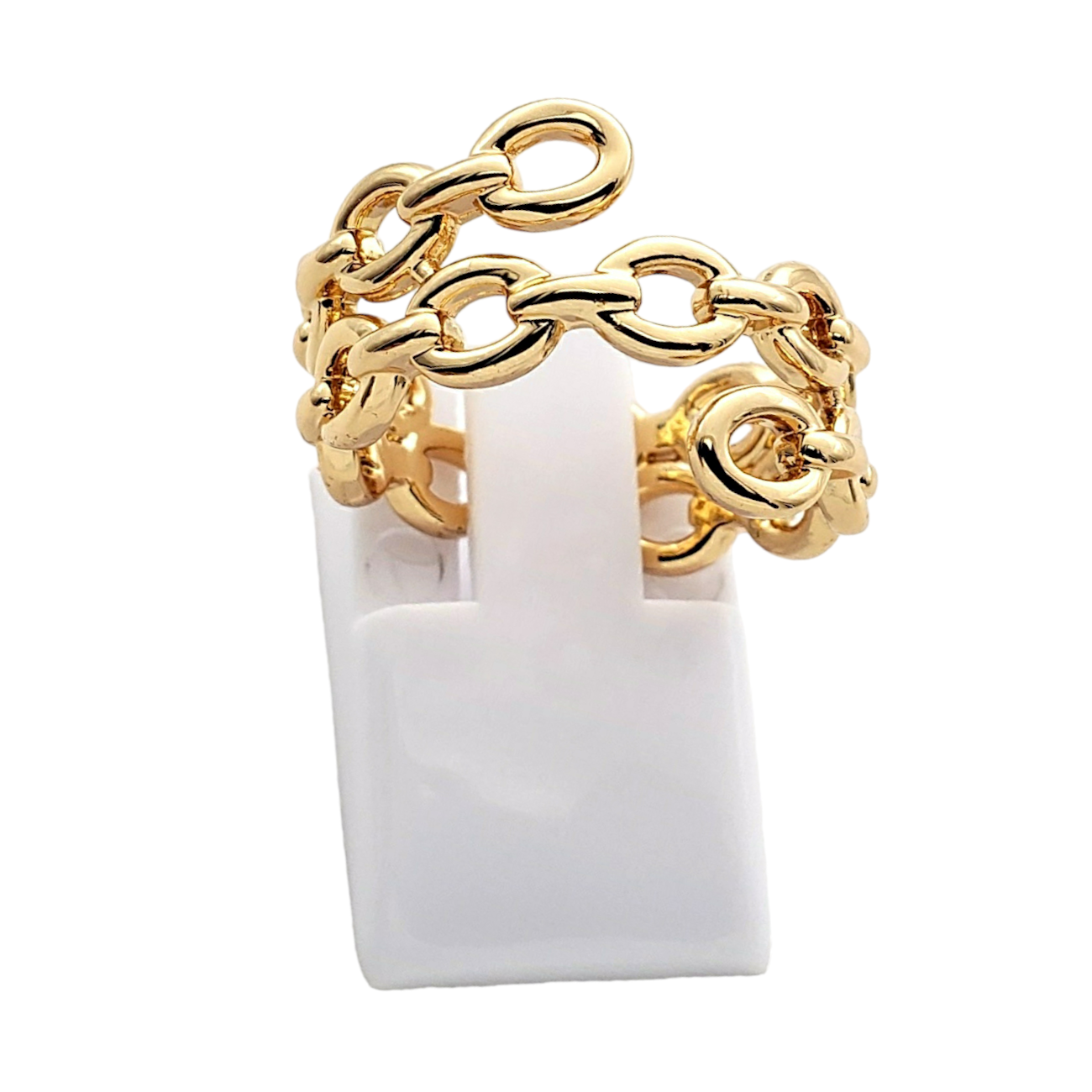 Anillo chapa de oro 18K tipo cadena