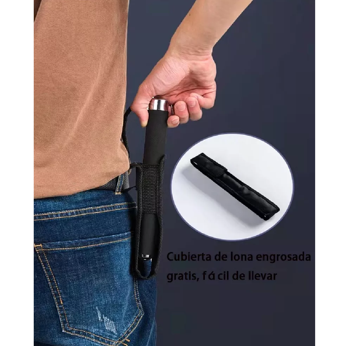 Bastón Telescópico De Acero Aleado De Autodefensa 66 Cm