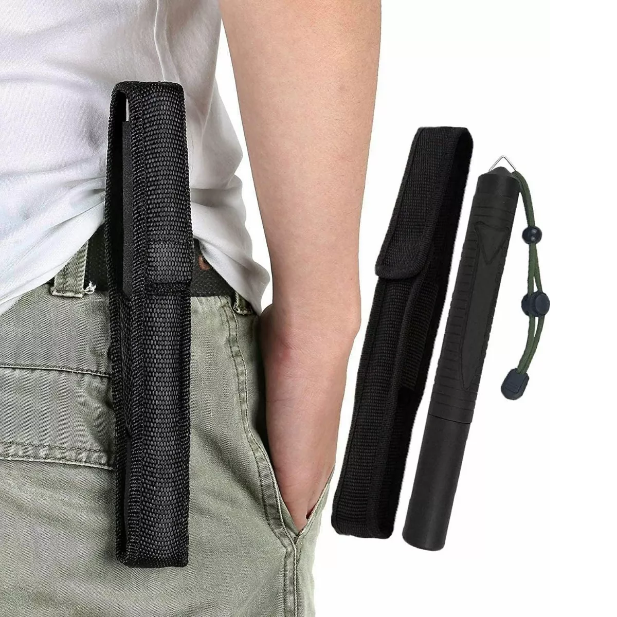 Bastón Retráctil Táctico Multifunciona Para Defensa Persona