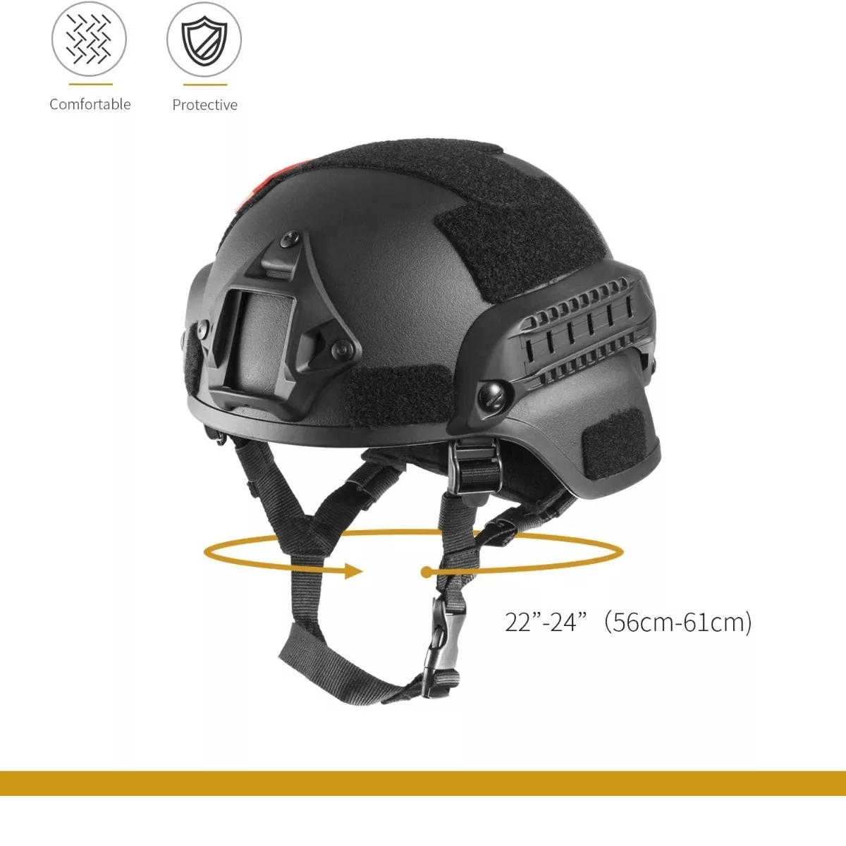 Casco Milita negro Paintball Táctico 