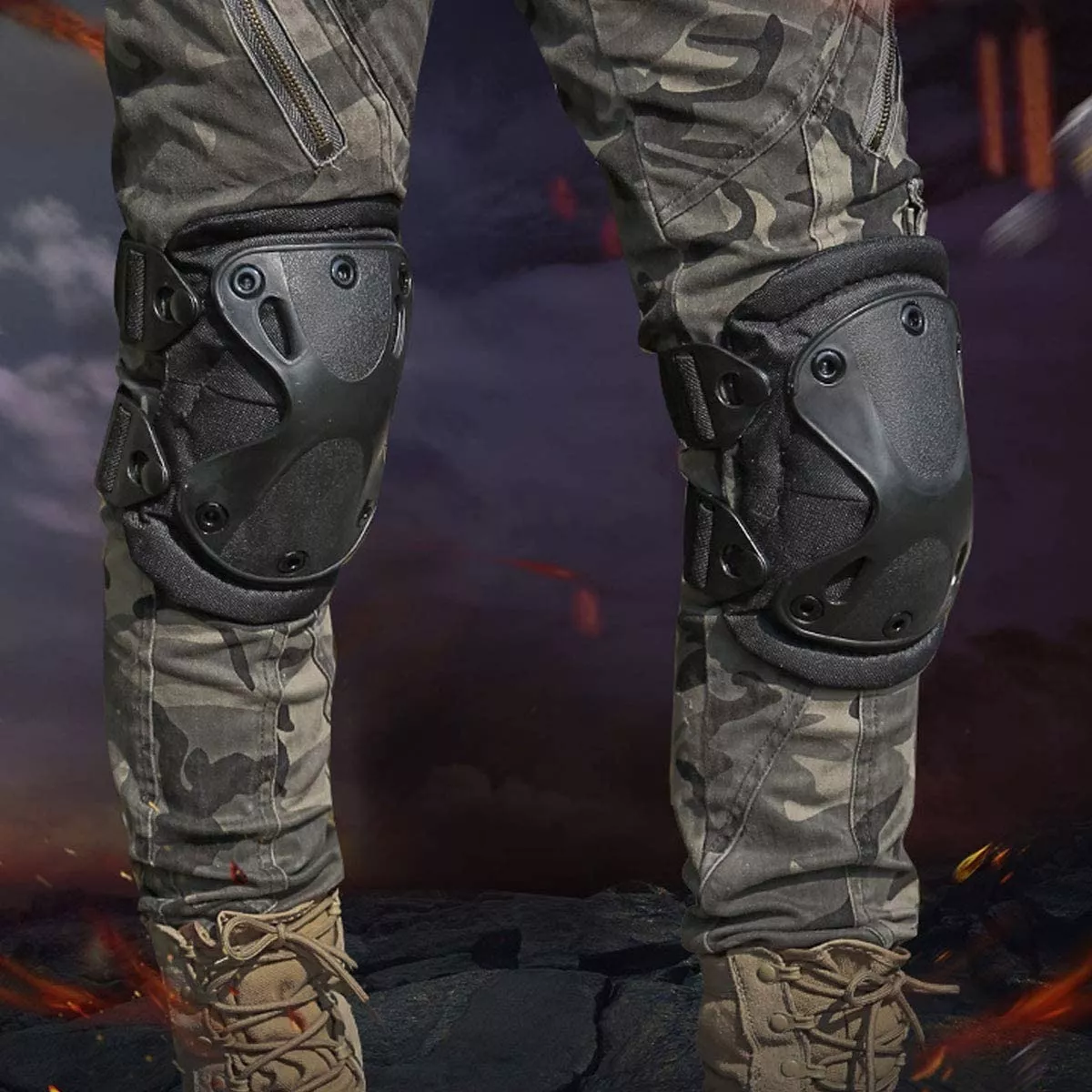 Rodillera Y Codera Táctica Militar Para Bicicleta Y Motocicl