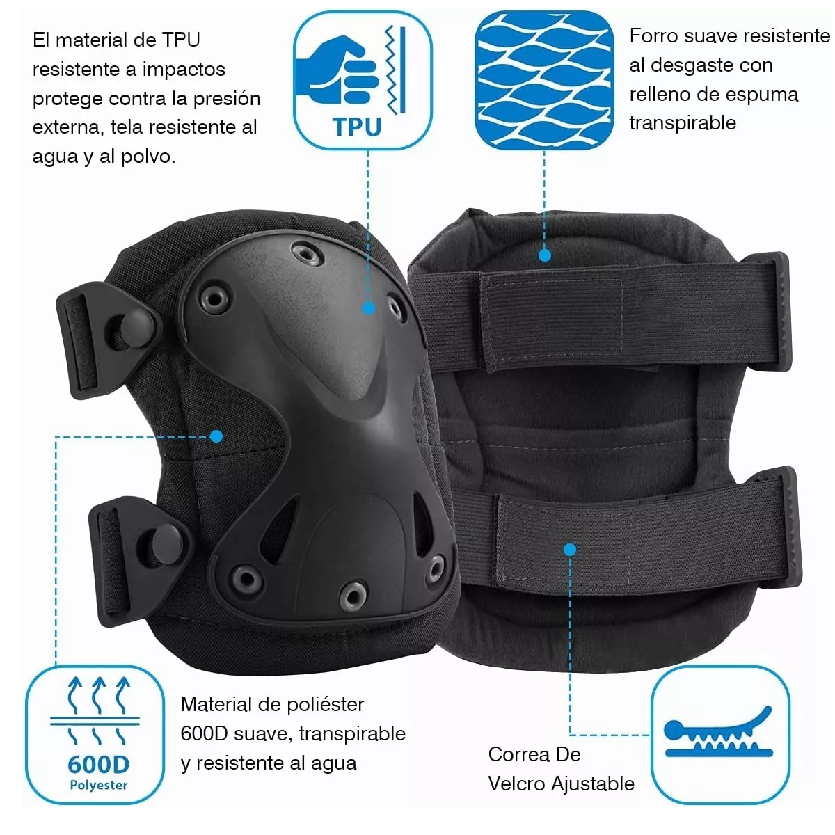 Rodillera Y Codera Táctica Militar Para Bicicleta Y Motocicl