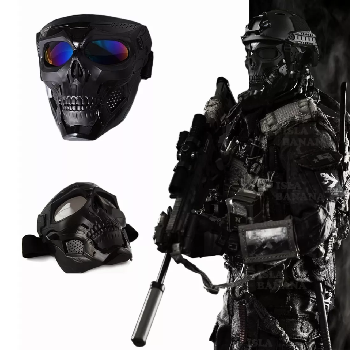 Mascara Skull Careta Casco Tactico Gotcha Airsoft Vistoso