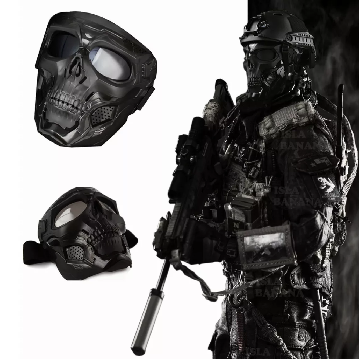 Mascara Skull Careta Casco Tactico Gotcha Airsoft Transparente