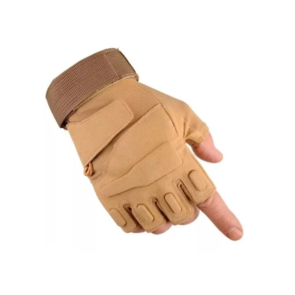 Guantes Tacticos Militar Medio Dedo Motocicleta Bicicleta Beige M