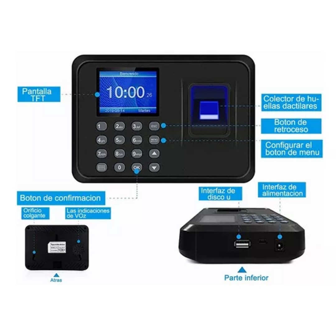 Reloj Checador Huella Biométrico Digital Memoria Internet