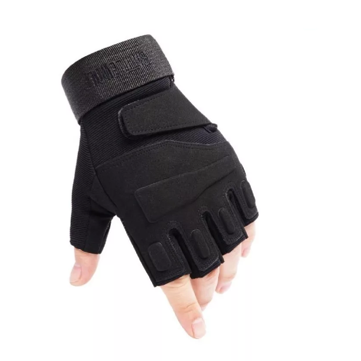 Guantes Tacticos Militar Medio Dedo Motocicleta Bicicleta Negro M