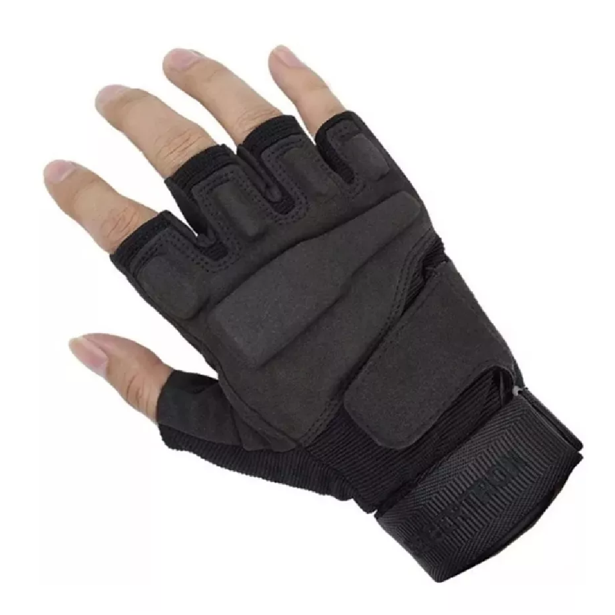 Guantes Tacticos Militar Medio Dedo Motocicleta Bicicleta Negro M