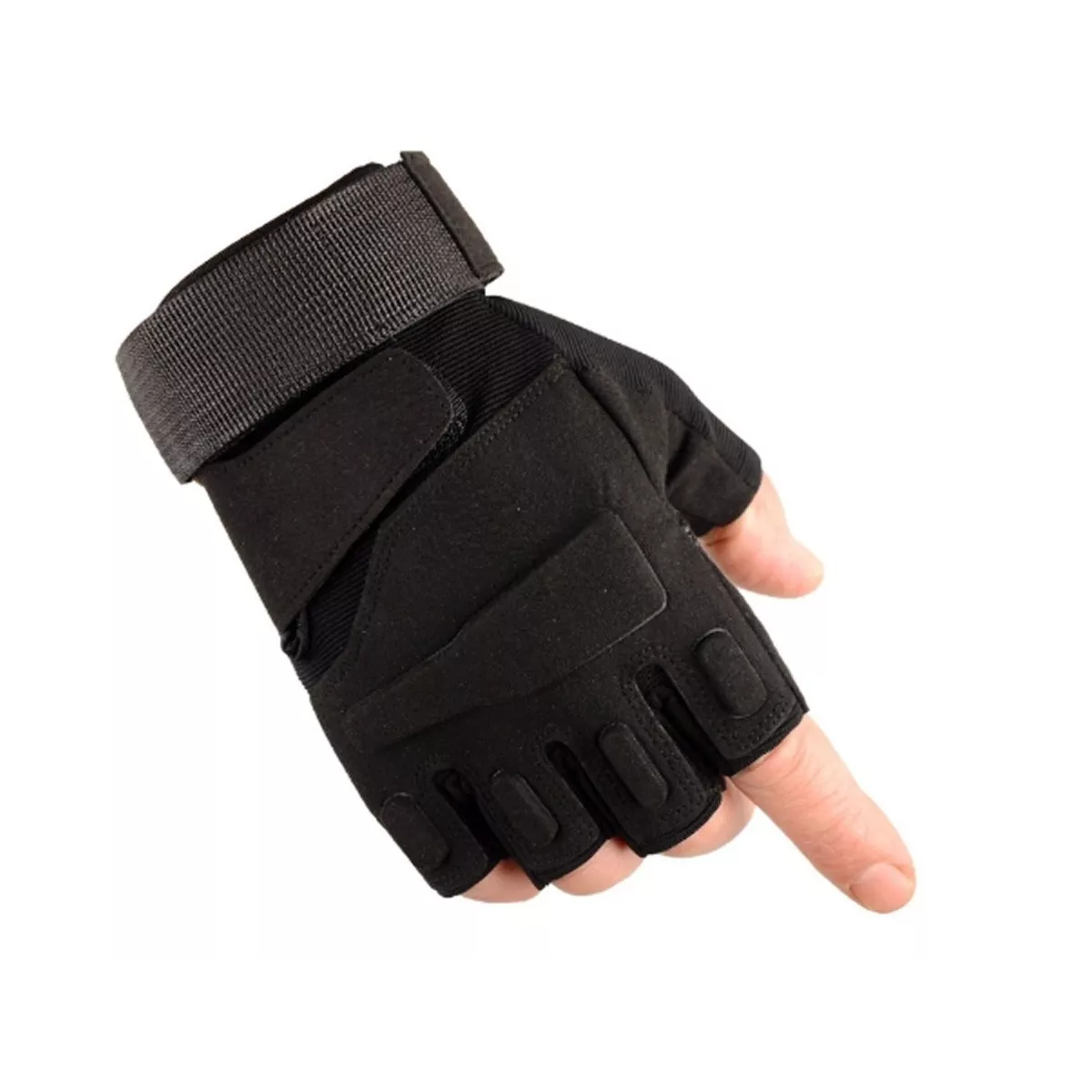Guantes Tacticos Militar Medio Dedo Motocicleta Bicicleta Negro M