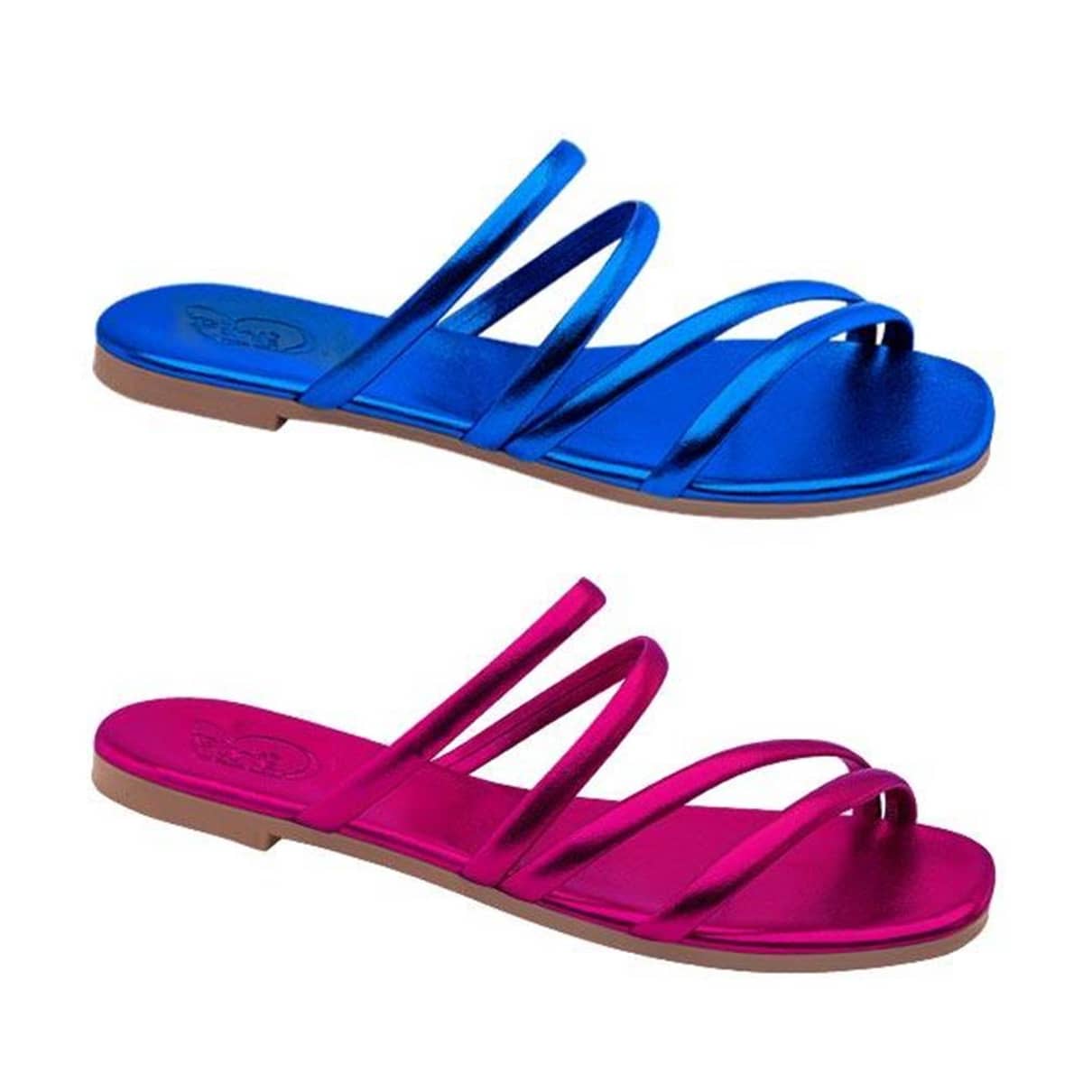 Sandalias para Mujer Kit de 2 pares tipo Slides de Multicolor