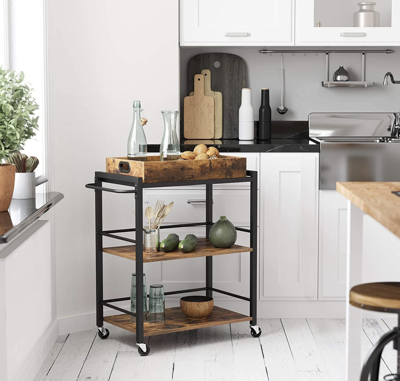 Carrito de Servicio Cantina Bar Madera 