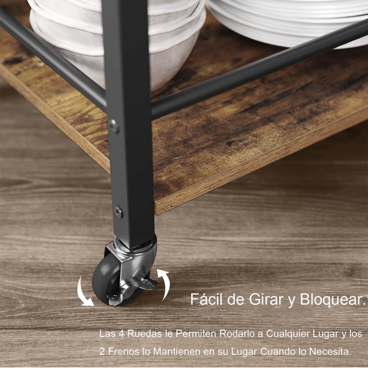 Carrito de Servicio Cantina Bar Madera 