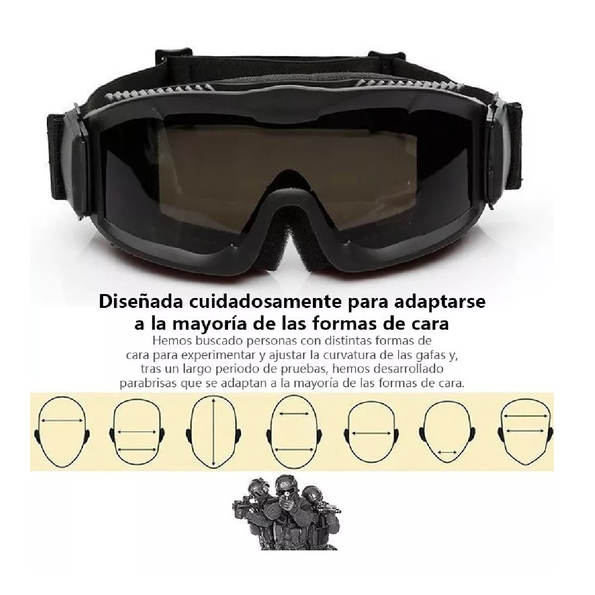 Gafas Tácticas Goggle Militares Con 3 Lentes Negro